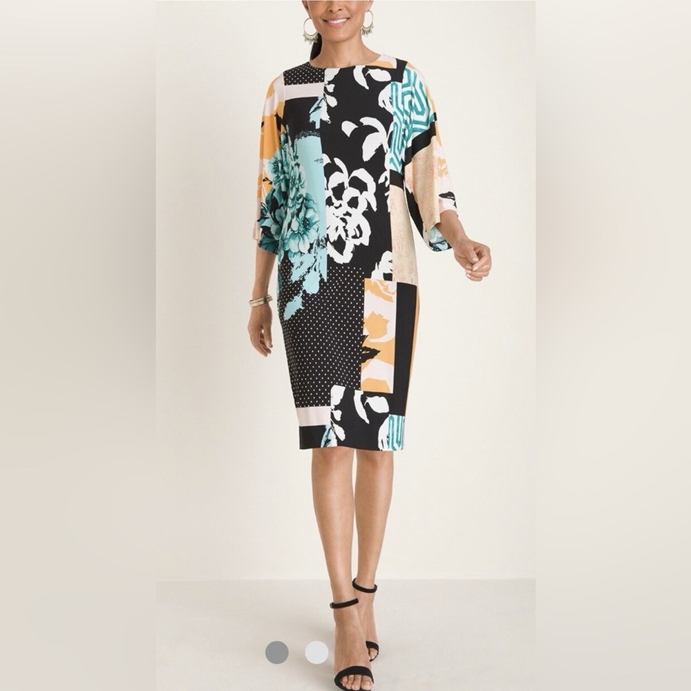 Chico's  printed kimono short Dress fashion multi  size ,3